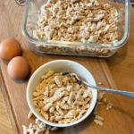 selbstgemachte und fertige Emmervollkornspätzle in einer Schüssel