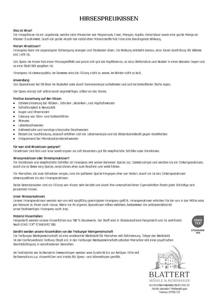 Hirsespreu - Kissen mit RV Öko-Tex naturbel. – Bild 4
