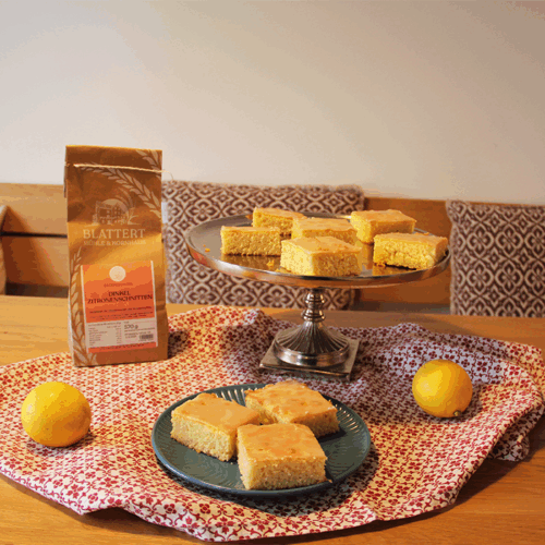 süße Backmischung Dinkel-Zitronenschnitten