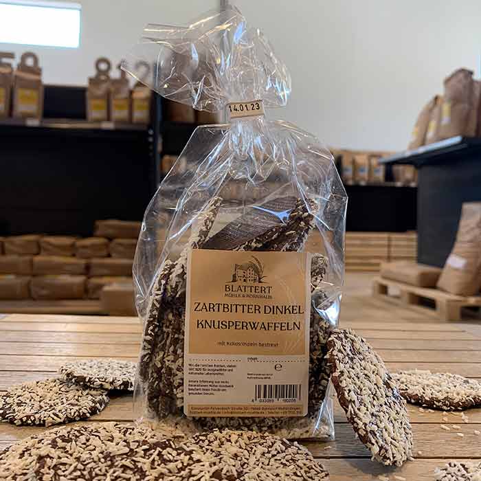 Dinkel-Knusperwaffeln Zartbitter Kokos