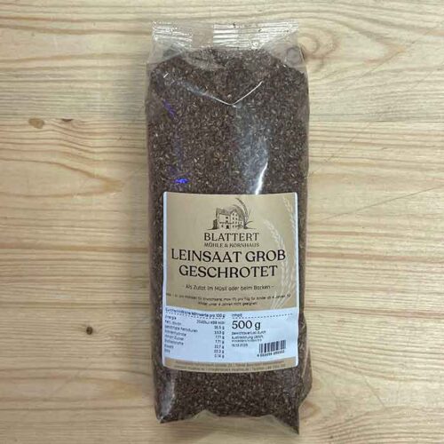 Leinsaat Braun geschrotet