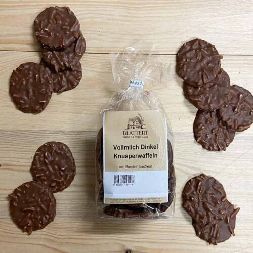 Dinkel-Knusperwaffeln Vollmilch mit Mandeln